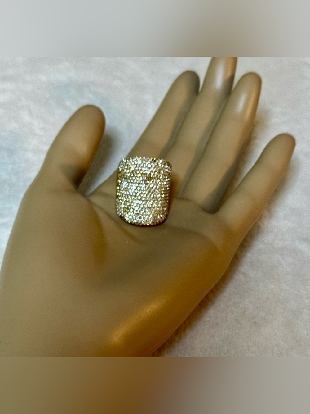 Michael Kors Gold Pavé Cushion Statement Ring - Women Jewelry